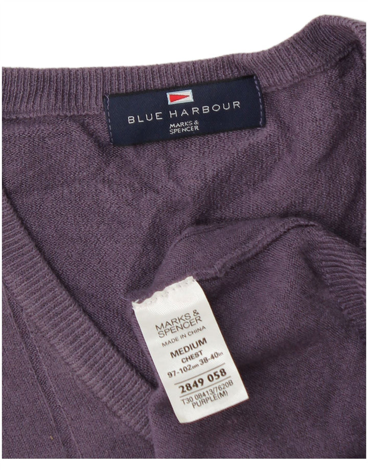 Ανδρικό πουλόβερ Marks & Spencer Blue Harbor με V-Neck Jumper Medium Purple
