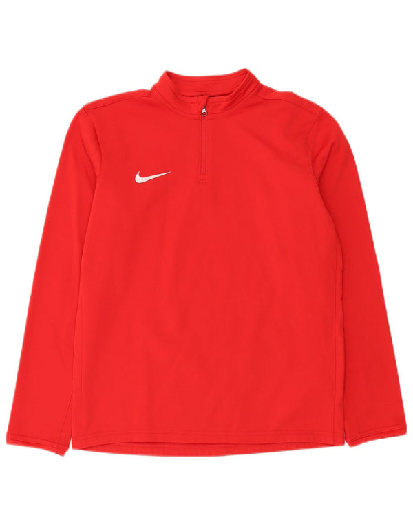 Nike Boys Dri Fit Zip Neck Pullover Tracksuit Top 13-14 Years XL Red