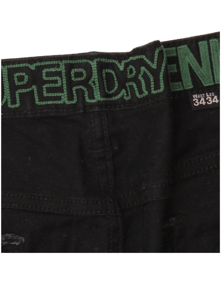 Ανδρικό Slim Jeans Superdry W34 L34 Μαύρο βαμβακερό