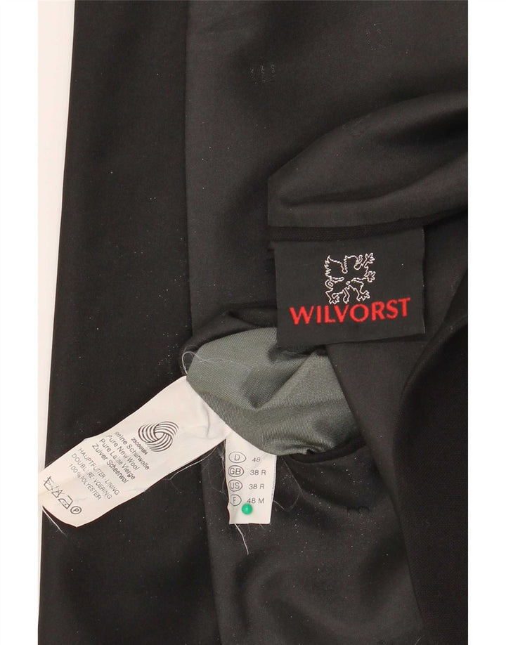 Ανδρικό σακάκι 1 κουμπιού Wilvorst UK 38 Medium Black New Wool