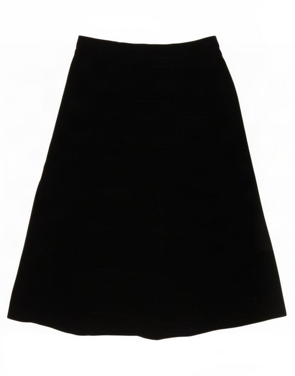 Vintage Womens Velvet Flared Skirt XS W24 Black