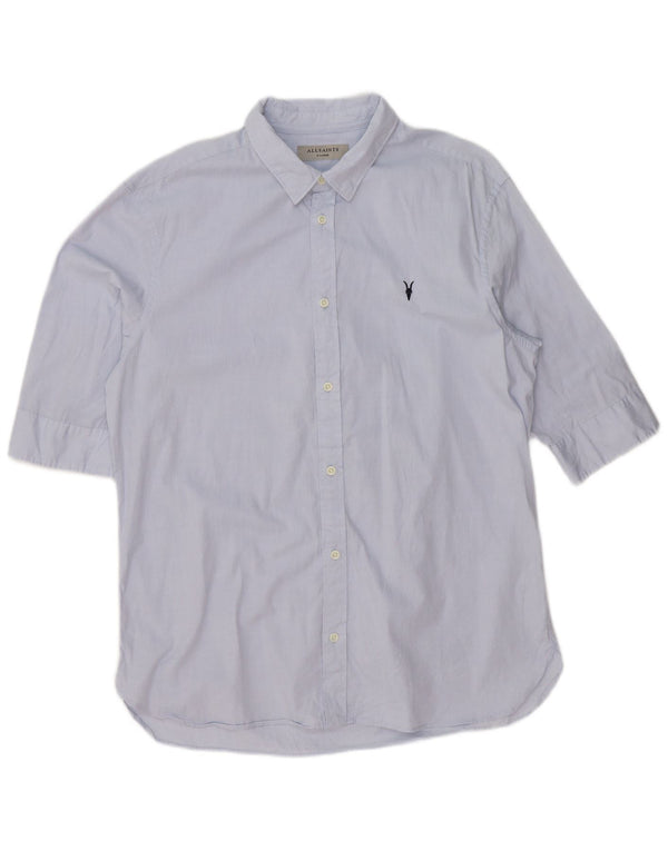 ALL SAINTS Mens Short Sleeve Shirt XL Blue Cotton
