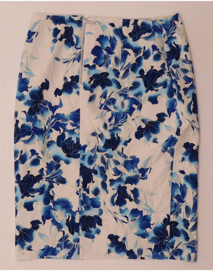 Γυναικεία Pencil Φούστα Oasis UK 12 Medium W32 White Floral Polyester