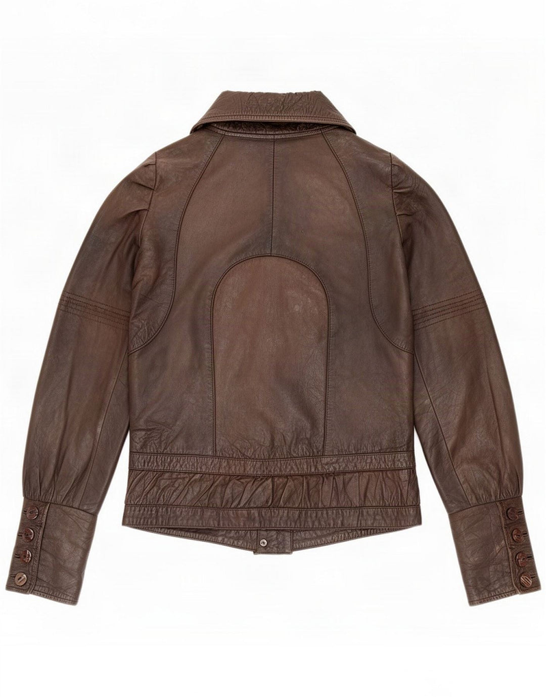Numph Γυναικείο Δερμάτινο Μπουφάν UK 8 Small Brown Classic
