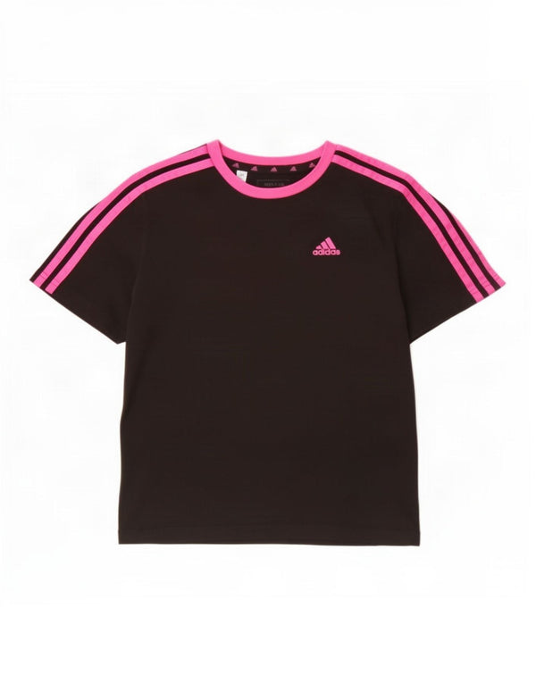 Adidas Girls T-Shirt Top 9-10 Years Μαύρο βαμβακερό