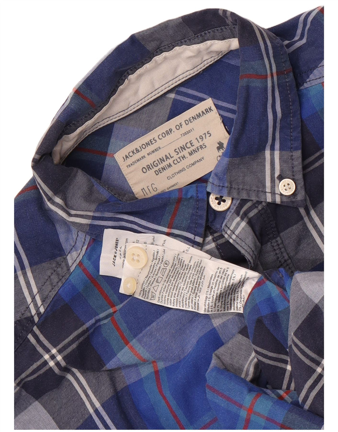 Jack & Jones Boys Flannel πουκάμισο 11-12 ετών Μπλε καρό βαμβακερό