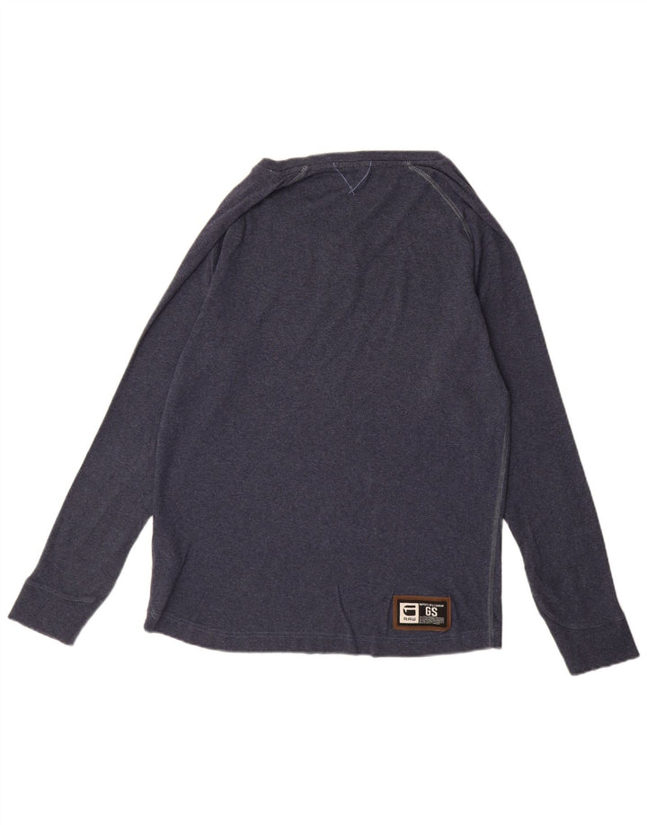 G-STAR Ανδρικό γραφικό τοπ μακρυμάνικο μεγάλο μπλε βαμβακερό