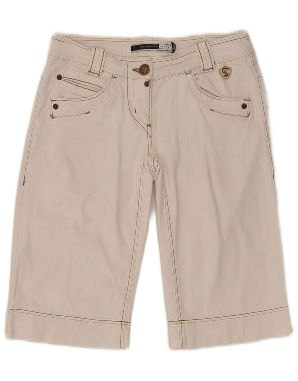 Sportmax Γυναικείο τζιν σορτς UK 8 Small W27 λευκό βαμβακερό