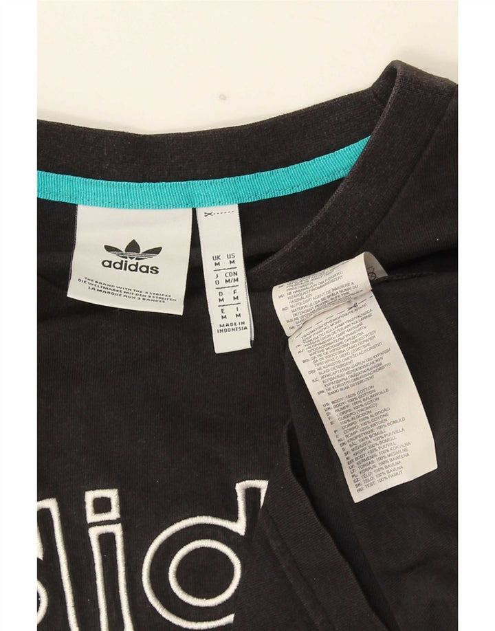 Ανδρικό γραφικό T-Shirt Adidas Top Μεσαίο μαύρο βαμβακερό