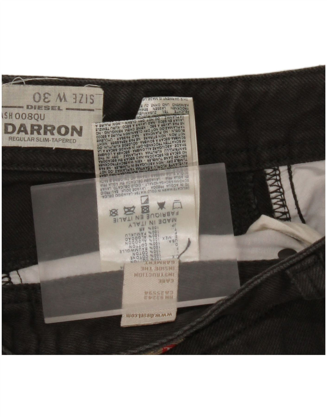 DIESEL Ανδρικό Darron Regular Slim Tapered Jeans W30 L28 Μαύρο βαμβακερό