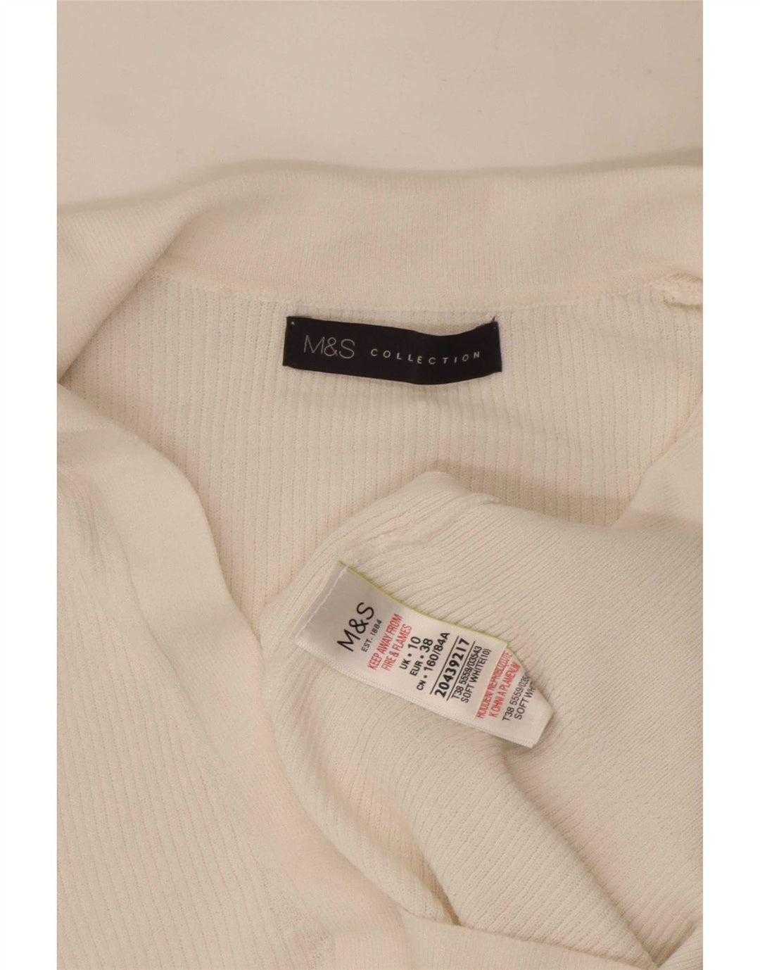 Marks & Spencer Γυναικείο πουκάμισο πόλο UK 10 Small White Viscose