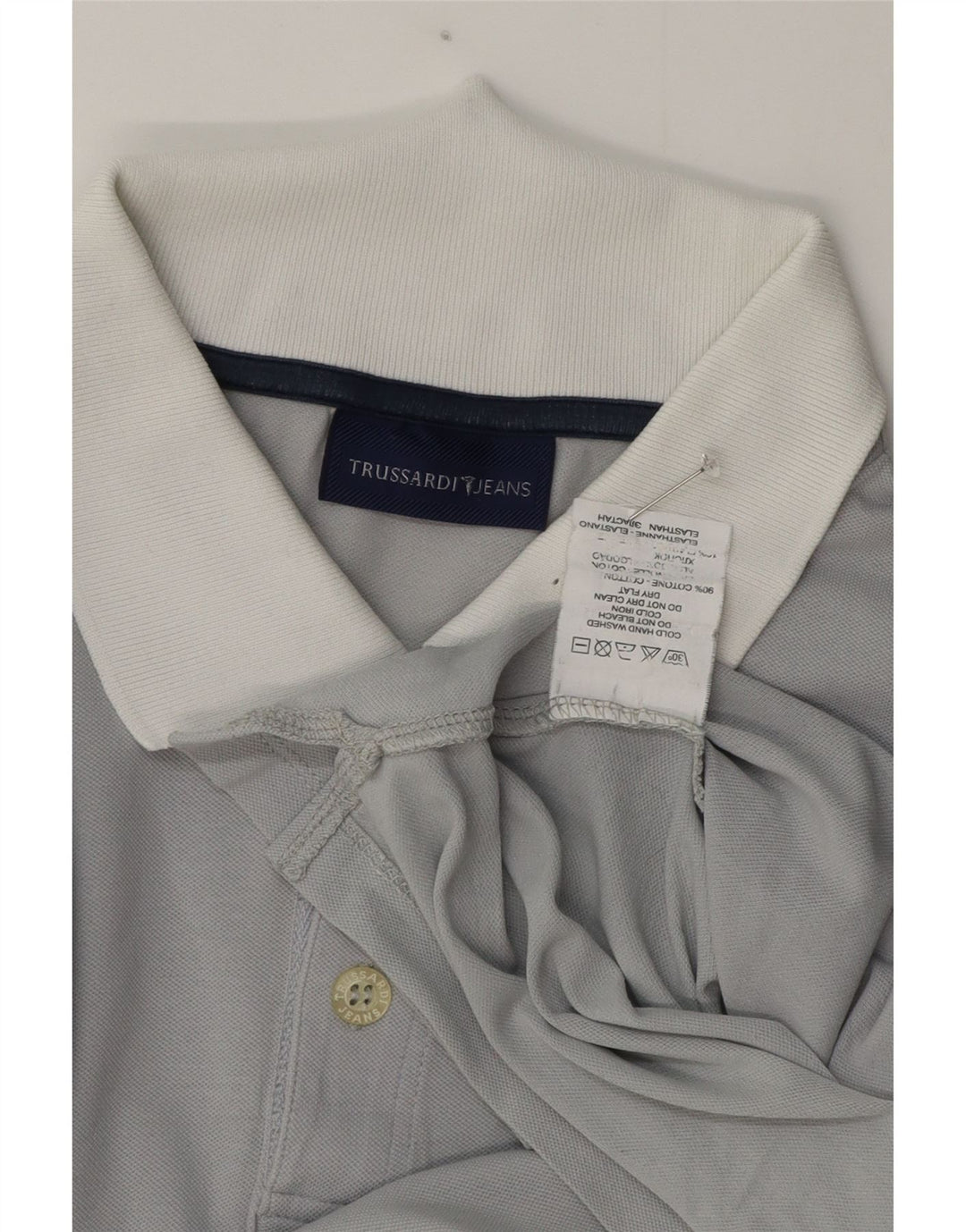 Ανδρικό μπλουζάκι πόλο Trussardi XL Γκρι βαμβακερό