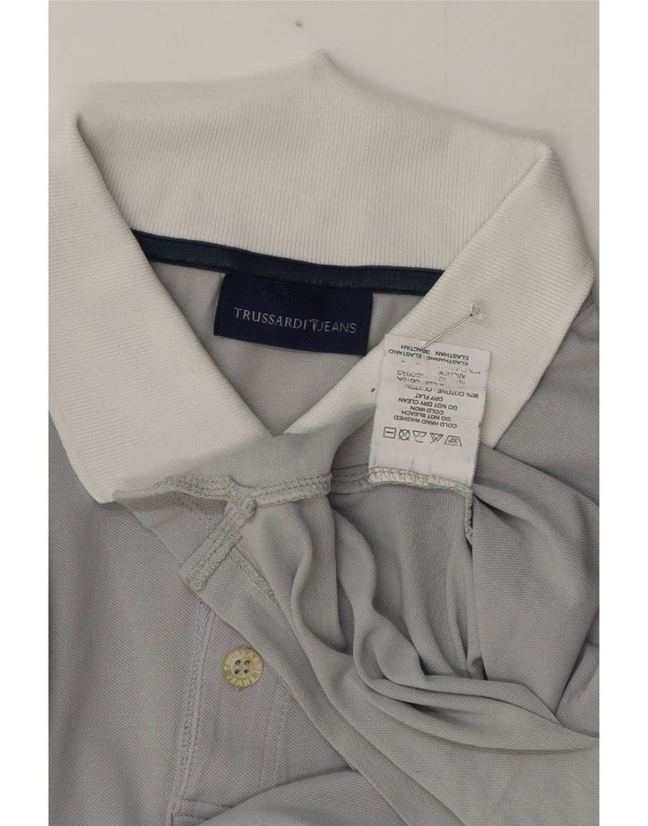Ανδρικό μπλουζάκι πόλο Trussardi XL Γκρι βαμβακερό