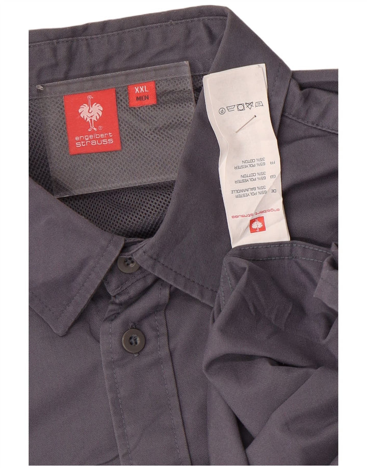 Ανδρικό πουκάμισο Engelbert Strauss 2XL Purple Polyester