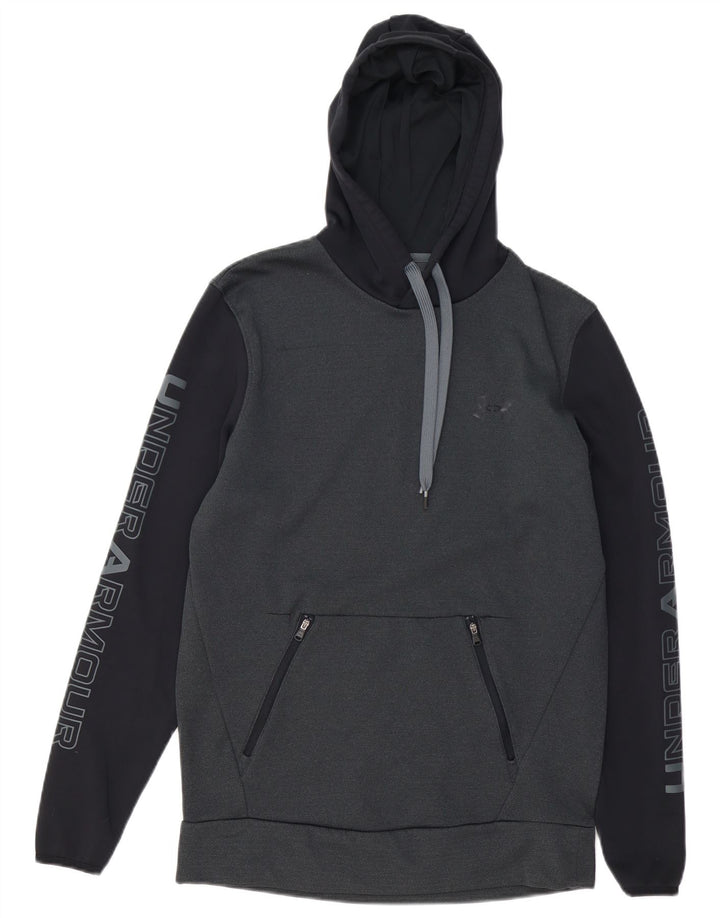 UNDER ARMOR Ανδρικό Cold Gear Graphic Hoodie Jumper Small Grey Colourblock