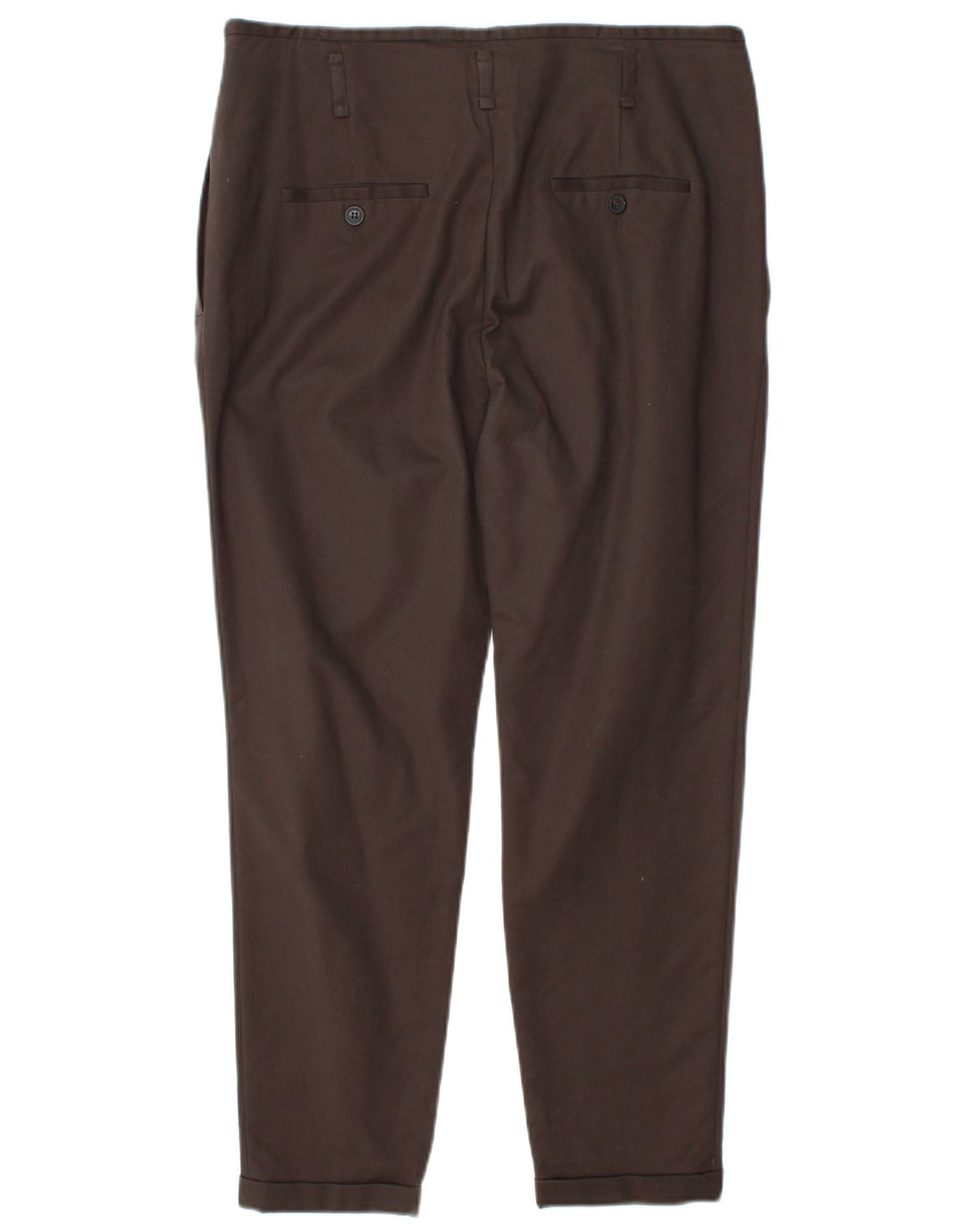 Zara Γυναικείο παντελόνι Chino με καρφίτσες μεγάλο W34 L27 καφέ