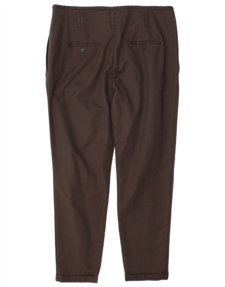 Zara Γυναικείο παντελόνι Chino με καρφίτσες μεγάλο W34 L27 καφέ