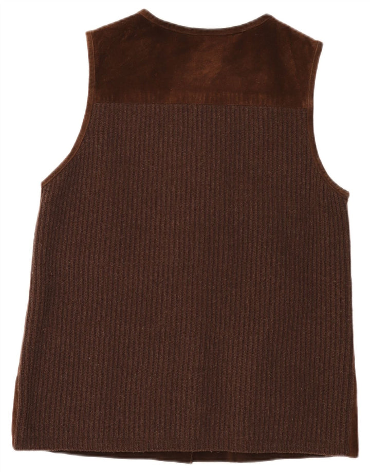 Esprit Γυναικείο Suede Gilet UK 14 Μεσαίο Καφέ Δέρμα