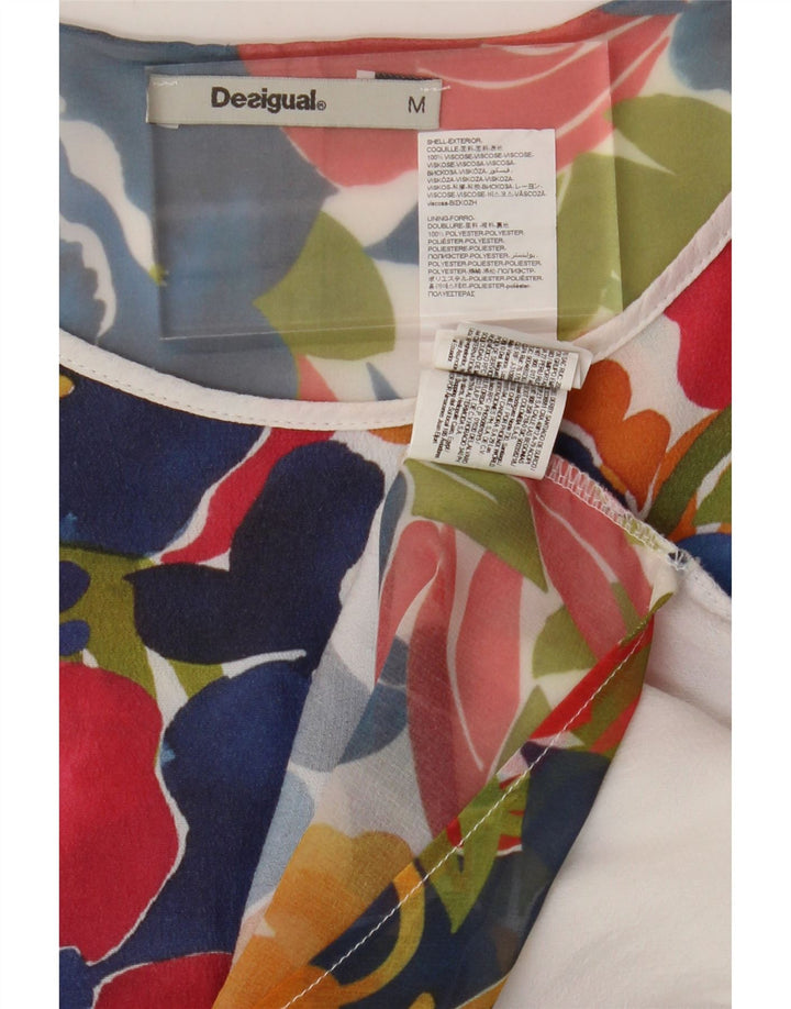 DESIGUAL Womens Blouse Top UK 12 Medium Multicoloured Floral Viscose Vintage Desigual and Second-Hand Desigual from Messina Hembry 