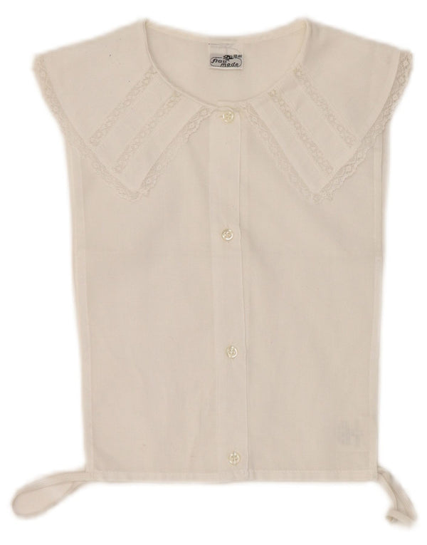 Vintage Γυναικείο Αμάνικο Πουκάμισο Μπλούζα IT 46 Large White Polyester
