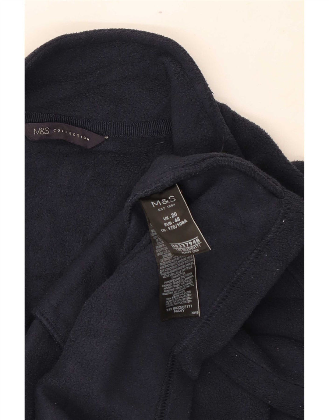 Marks & Spencer Γυναικείο Fleece Jacket UK 20 2XL Navy Blue Polyester
