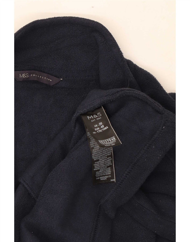 Marks & Spencer Γυναικείο Fleece Jacket UK 20 2XL Navy Blue Polyester