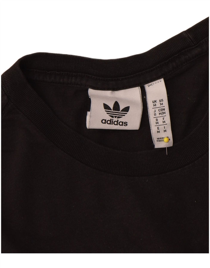 Ανδρικό T-Shirt Adidas Τοπ μεσαίο μαύρο βαμβακερό