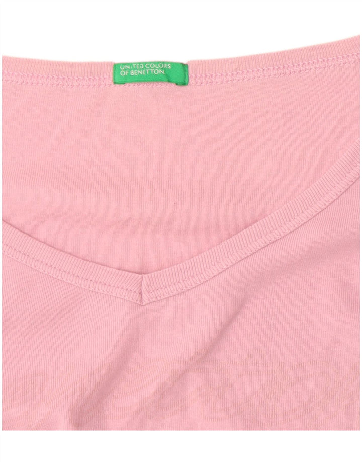 Γυναικείο τοπ Benetton Graphic Μακρυμάνικο UK 12 Medium Pink