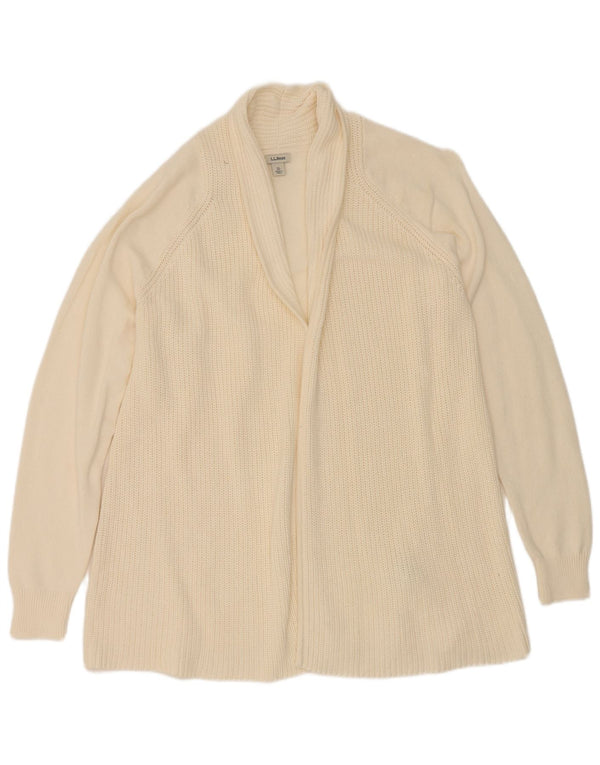L.L.Bean Γυναικείο ανοιχτό πουλόβερ ζακέτα UK 18 XL από λευκό βαμβακερό