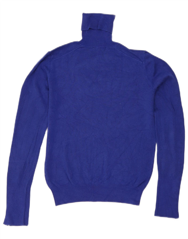 Zara Γυναικείο πουλόβερ με ρολό λαιμόκοψη UK 10 Small Navy Blue