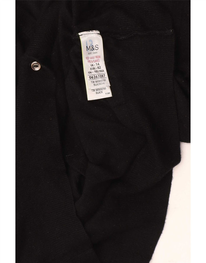 Marks & Spencer Γυναικεία ζακέτα πουλόβερ UK 14 μεγάλη μαύρη βισκόζη