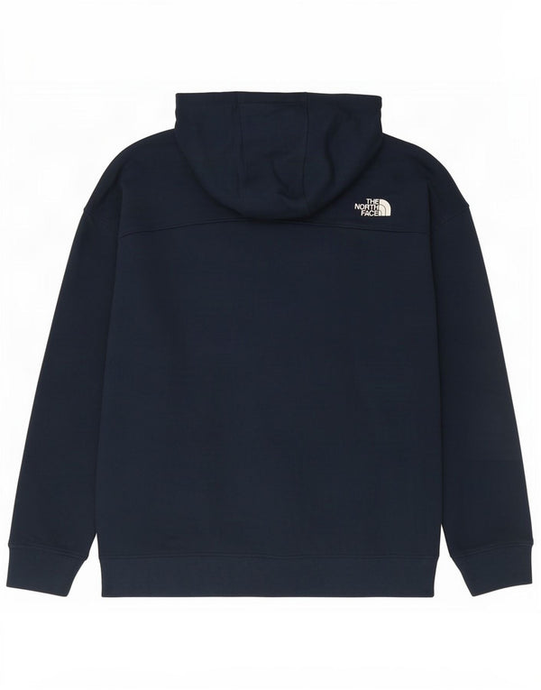 The North Face Womens Graphic Oversized Hoodie Jumper UK 16 Large Navy Blue