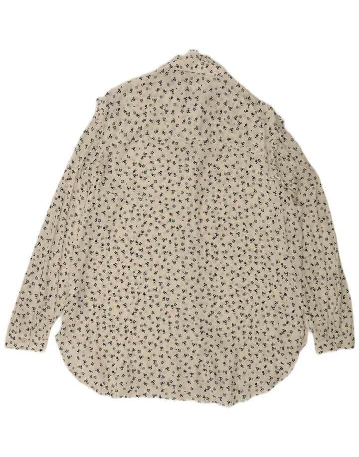 Marks & Spencer Γυναικείο πουκάμισο Oversized Μπλούζα UK 14 Large Off White Floral