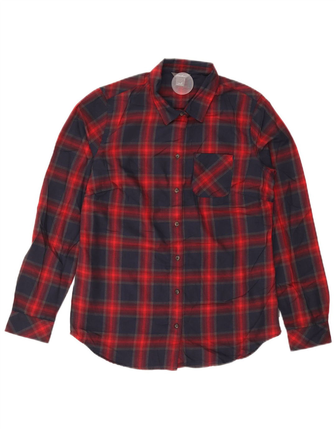 EDDIE BAUER Γυναικείο φανελένιο πουκάμισο UK 10 Small Navy Blue Check Polyester