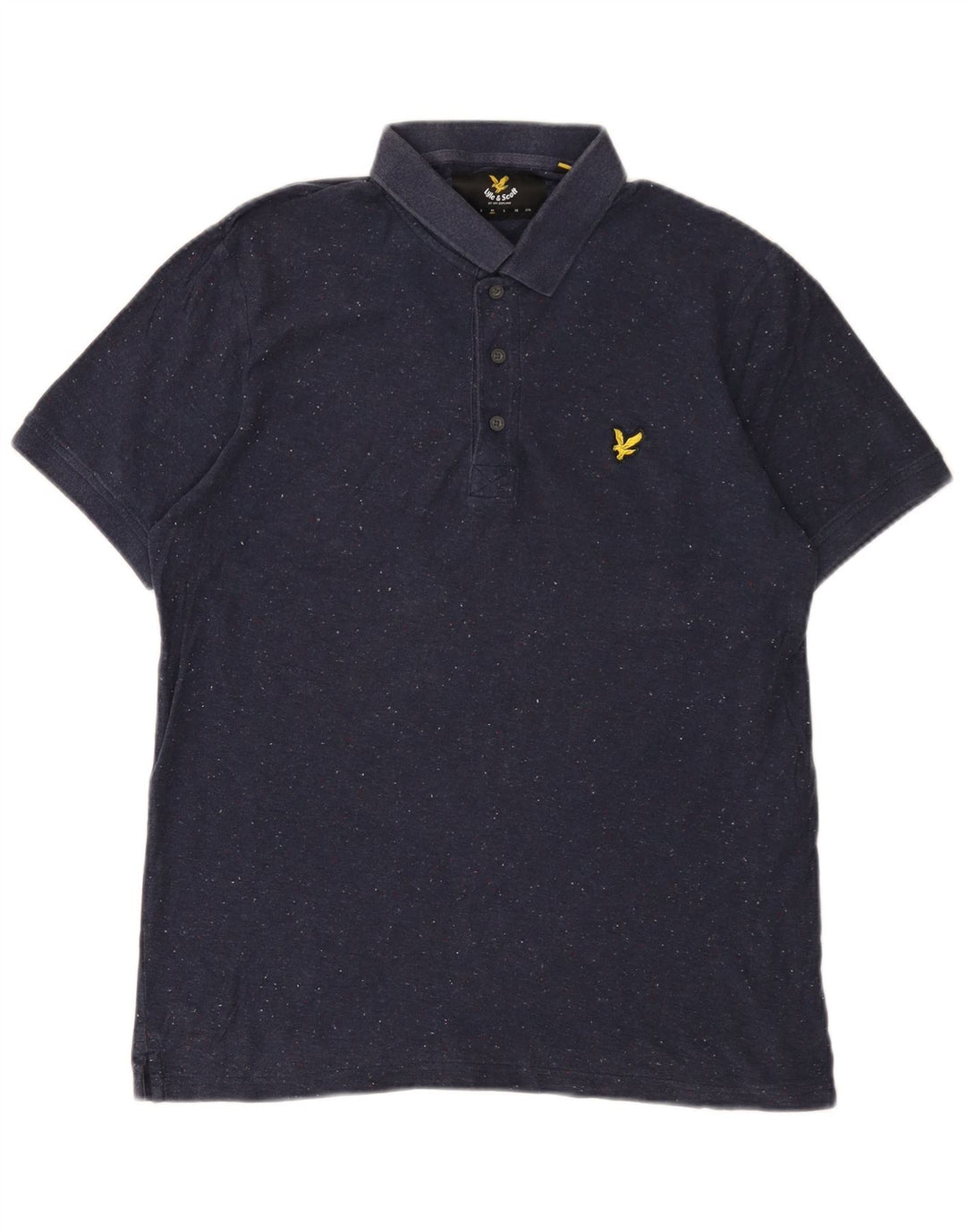 Ανδρικό μπλουζάκι πόλο LYLE & SCOTT Βαμβακερό με μεσαίο μπλε ναυτικό