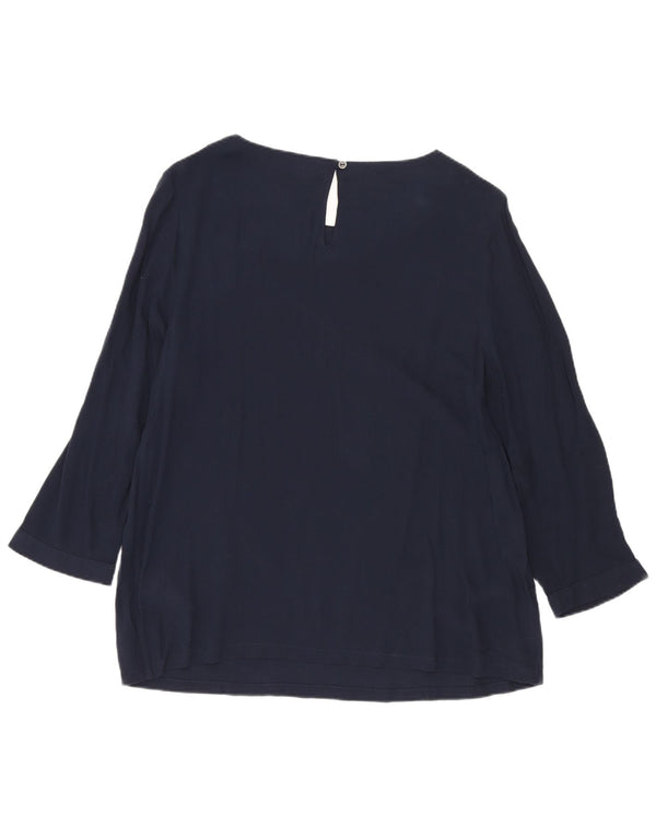White Stuff Γυναικεία μπλούζα με μανίκια 3/4 τοπ UK 10 Small Navy Blue Spotted