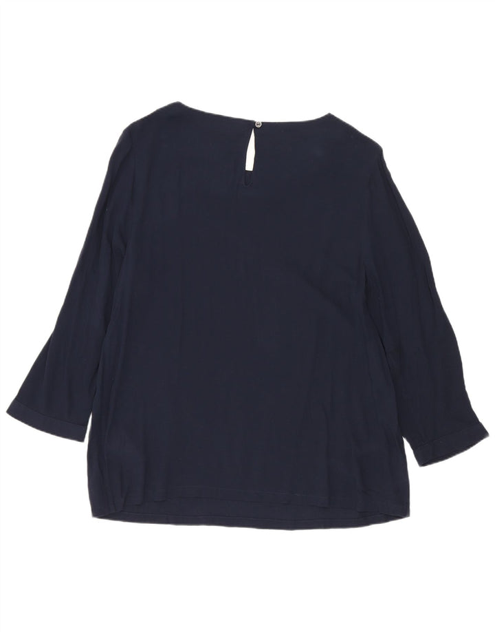 White Stuff Γυναικεία μπλούζα με μανίκια 3/4 τοπ UK 10 Small Navy Blue Spotted