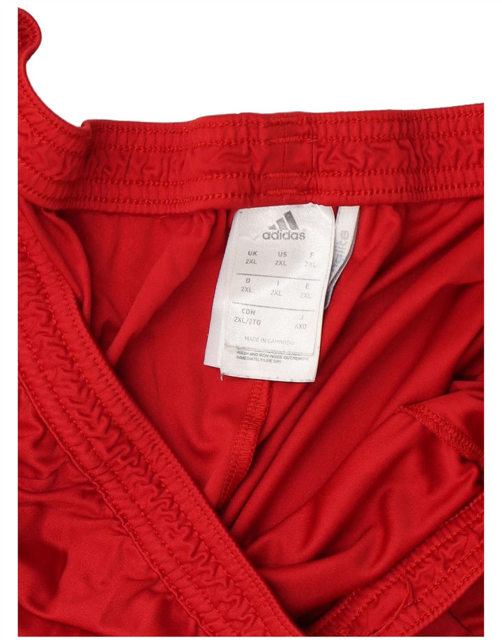 Ανδρικό αθλητικό σορτς Adidas Climalite 2XL Red Colourblock Πολυεστέρας