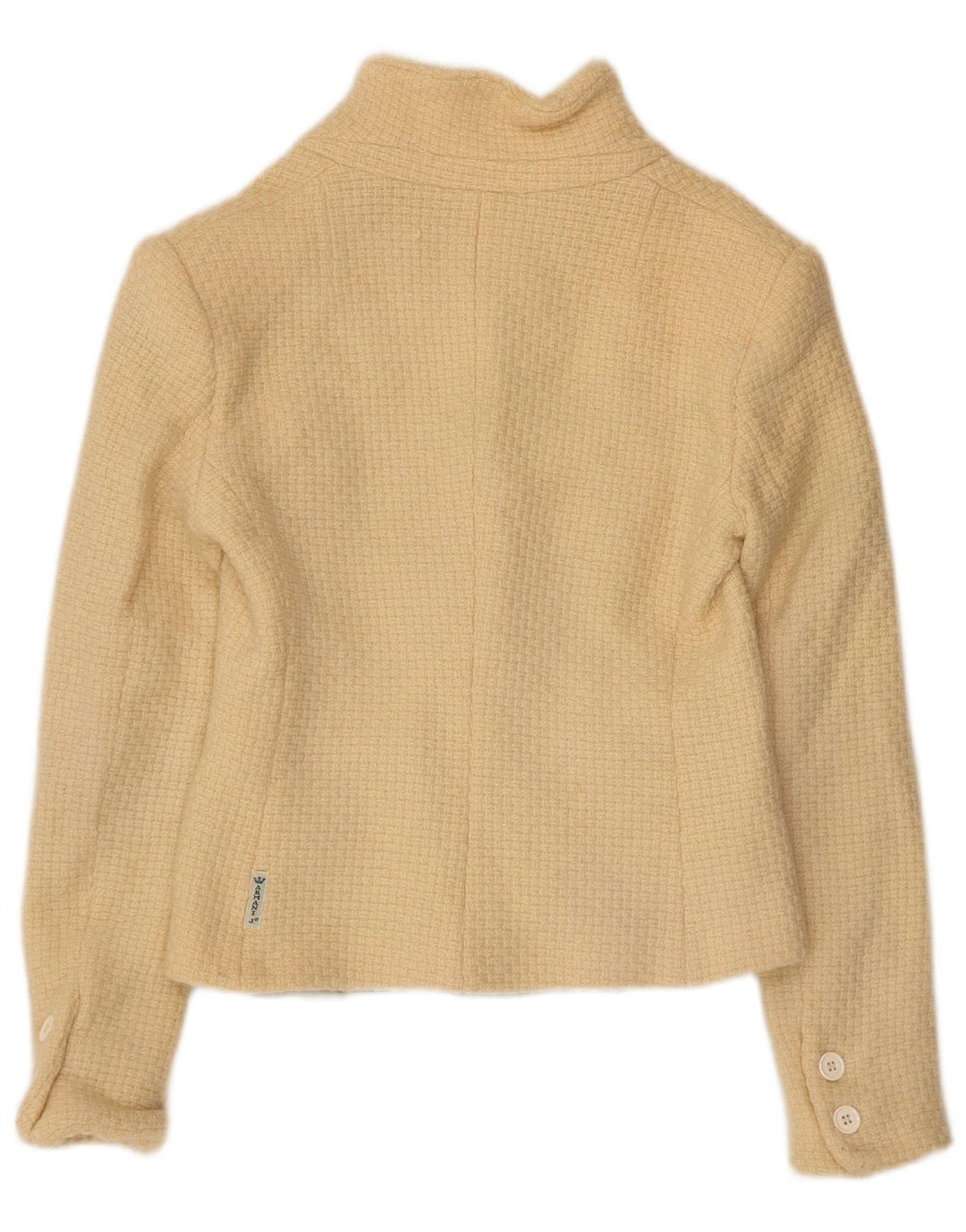 ARMANI JEANS Γυναικείο σακάκι σακάκι 3 κουμπιών UK 12 μεσαίο μπεζ μαλλί