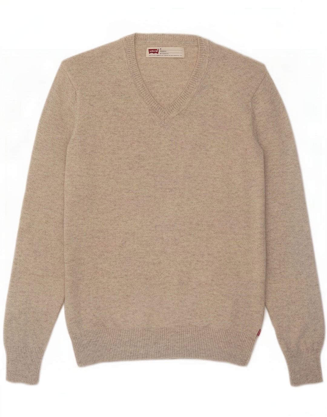 Ανδρικό πουλόβερ Levi's Standard Fit Jumper με λαιμόκοψη σε μεσαίο μπεζ μαλλί αρνιού