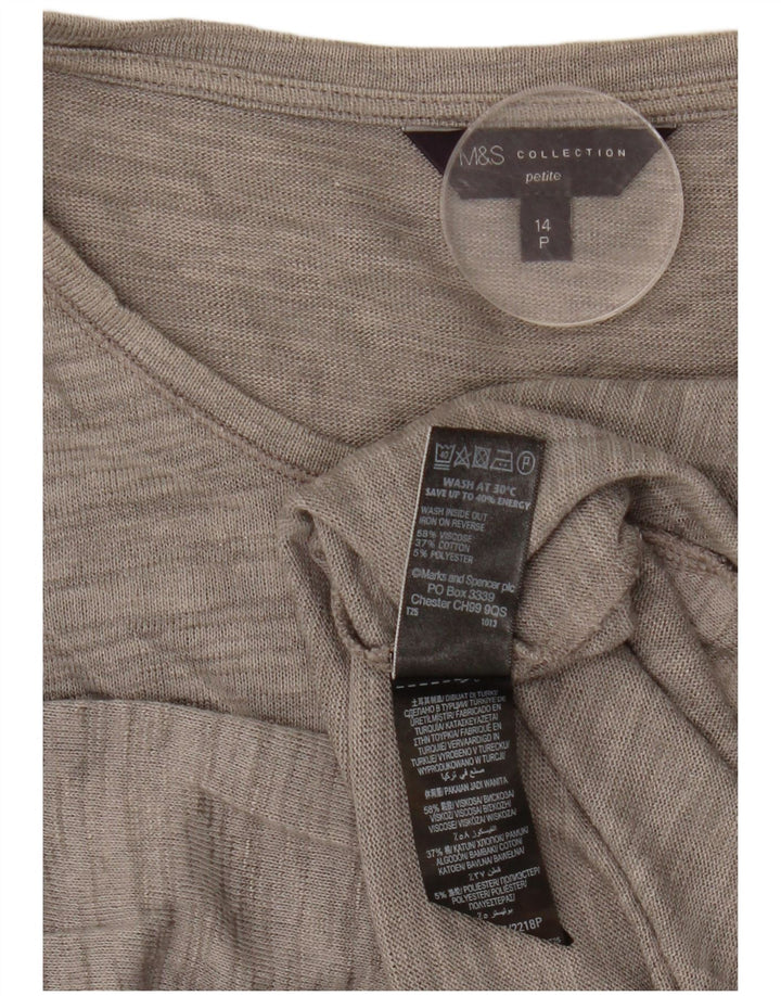 Marks & Spencer Γυναικεία Petite Top 3/4 μανίκια UK 14 Large Grey Flecked