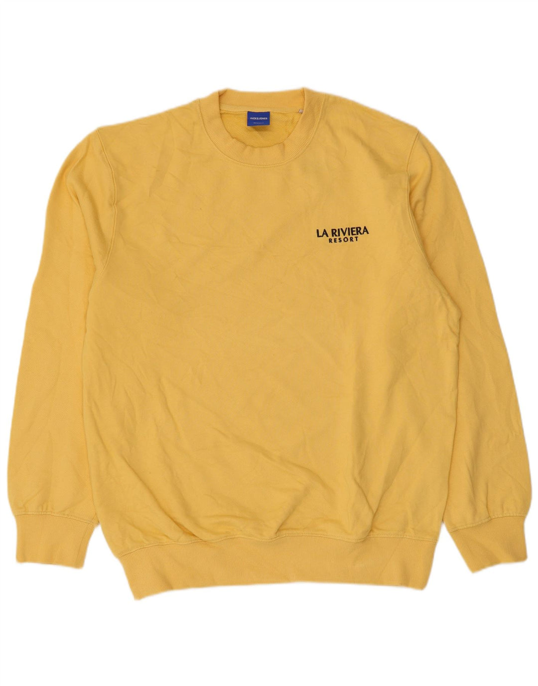 Jack & Jones Ανδρικό γραφικό φούτερ Jumper μεγάλο κίτρινο βαμβακερό