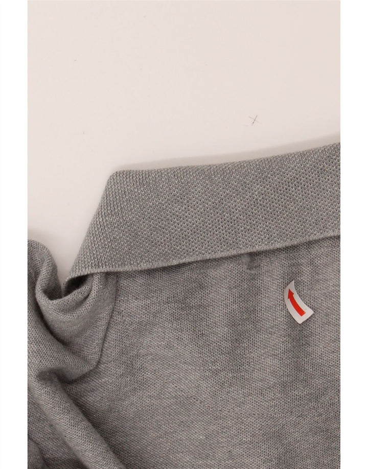 IZOD Mens Natural Fit Polo Shirt Medium Grey Striped Cotton Vintage Izod and Second-Hand Izod from Messina Hembry 