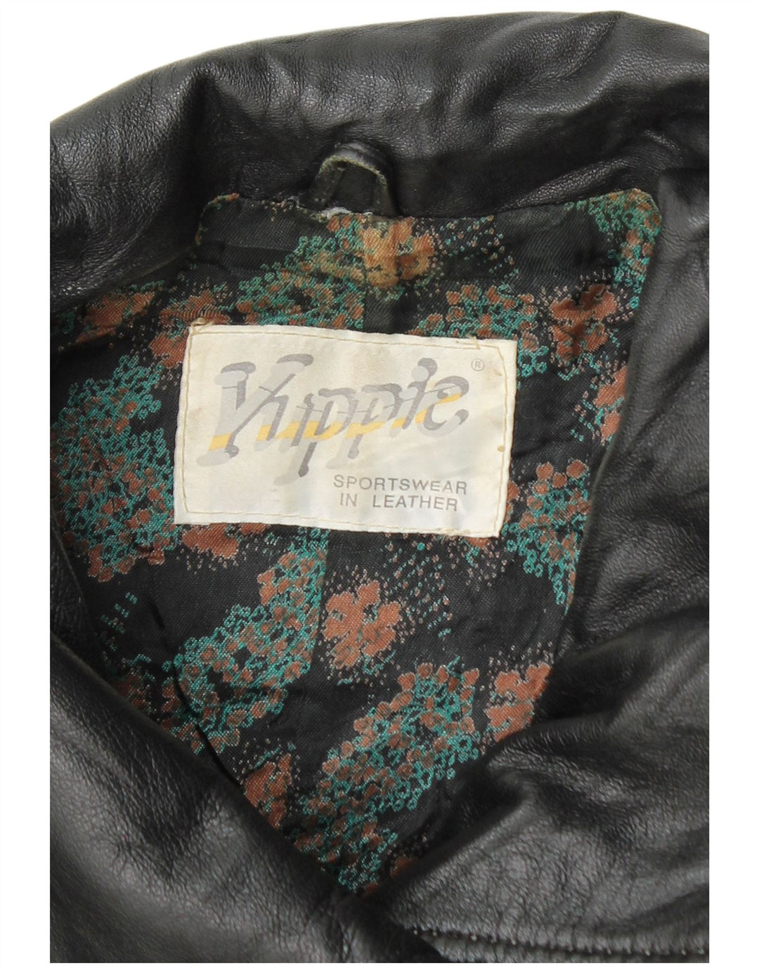 YUPPIE Γυναικείο Oversized Δερμάτινο Μπουφάν UK 18 XL Μαύρο Floral