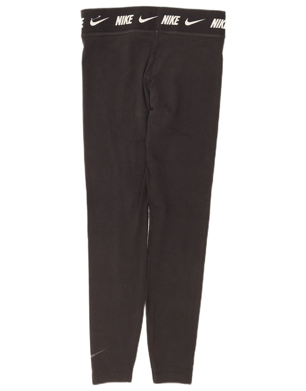 Γυναικεία γραφικά κολάν NIKE UK 12 μεσαίου μαύρου βαμβακερού