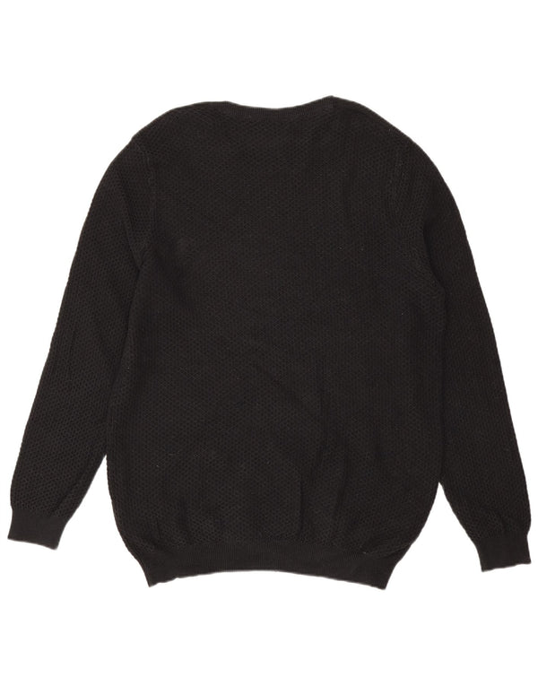 Ανδρικό πουλόβερ Massimo Dutti Crew Neck Jumper XL Μαύρο βαμβακερό