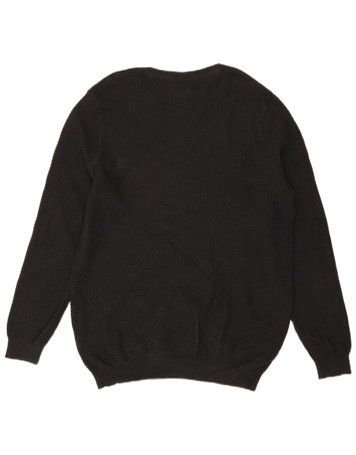 Ανδρικό πουλόβερ Massimo Dutti Crew Neck Jumper XL Μαύρο βαμβακερό