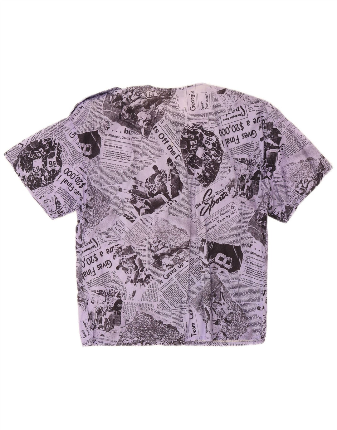 Vintage γυναικείο γραφικό κοντομάνικο μπλούζα IT 46 Large Lilac