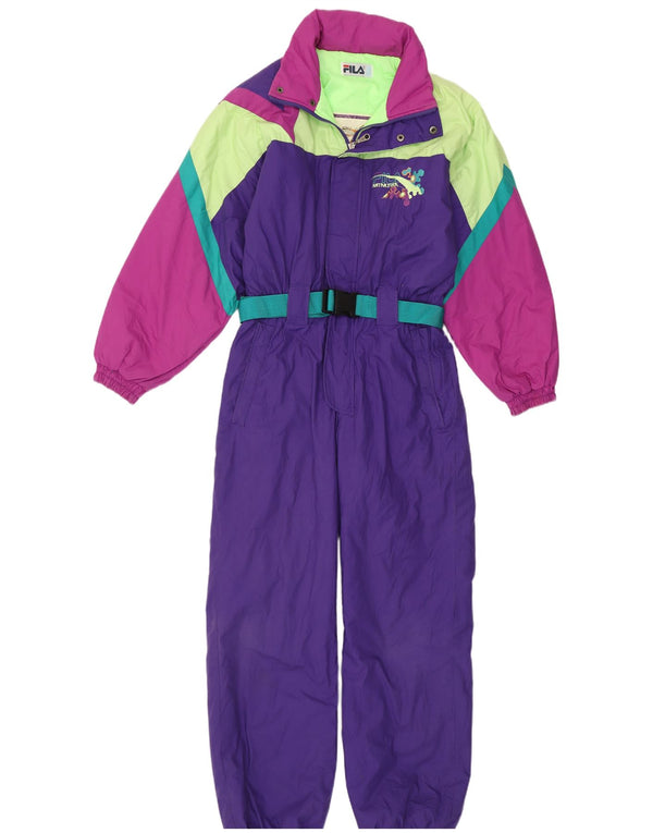 Fila Girls Loose Fit Jumpsuit Ski 14-15 Years Purple Colourblock 90s