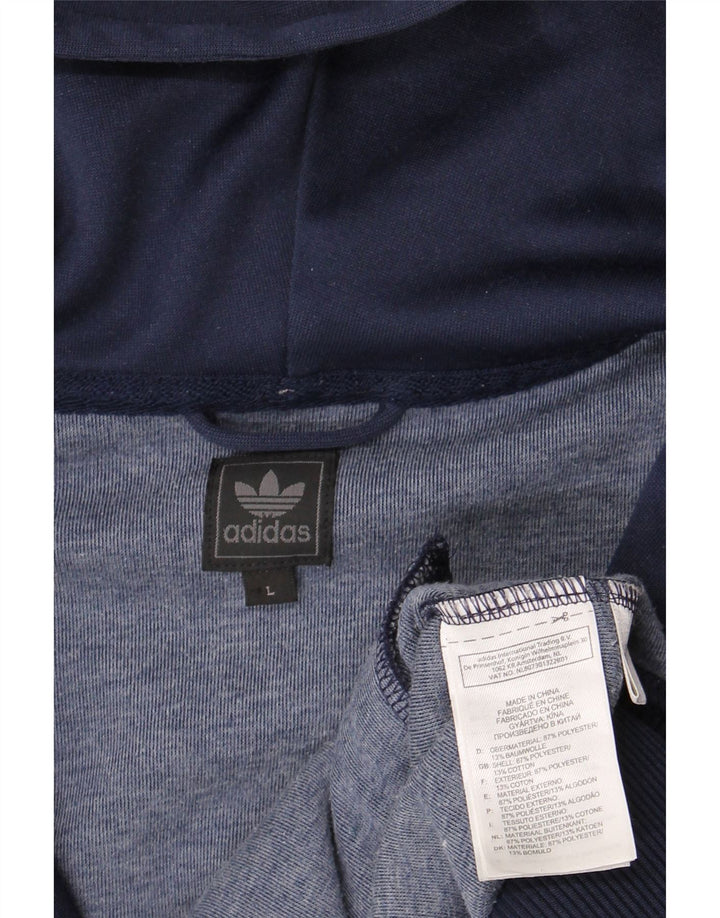 Ανδρικό πουλόβερ με κουκούλα με φερμουάρ Adidas μεγάλο μπλε ναυτικό πολυεστέρα